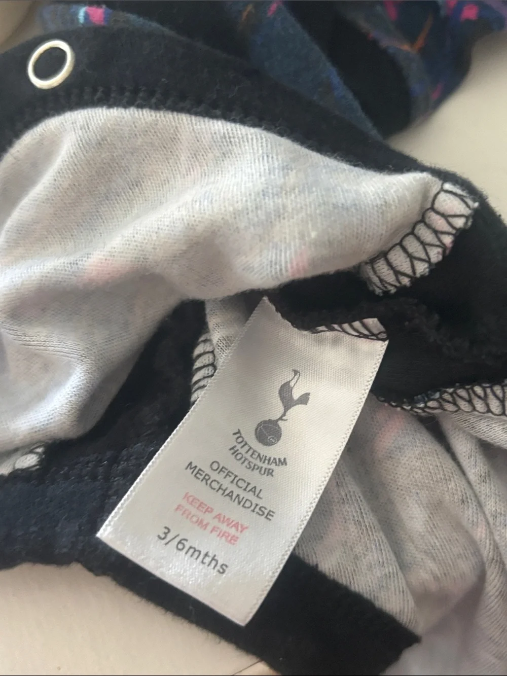 Tottenham Hotspur AIA Logo Baby One-Piece - Black with Neon Accents 3-6 Months